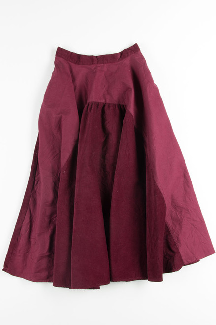 Burgundy Corduroy Circle Skirt