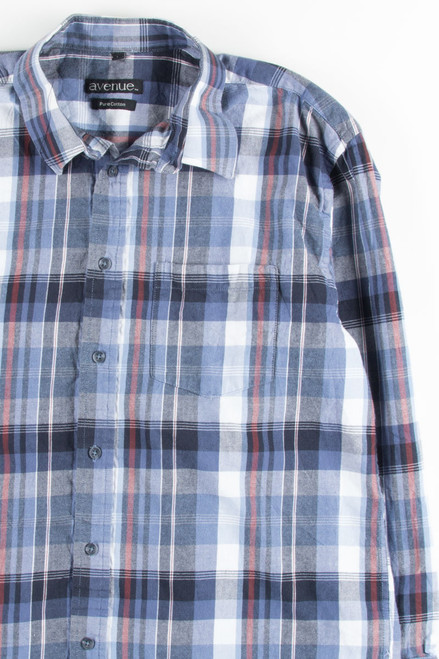 Blue Plaid Button Up Shirt 8