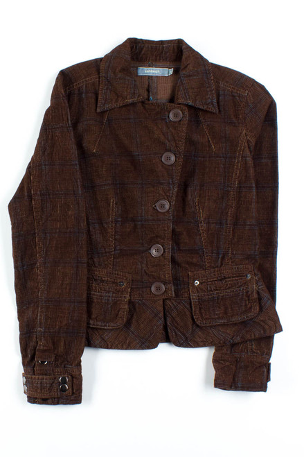 Brown Plaid Corduroy Jacket