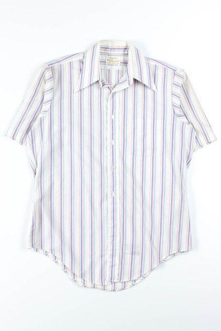 Blue & Pink Striped Button Up Shirt