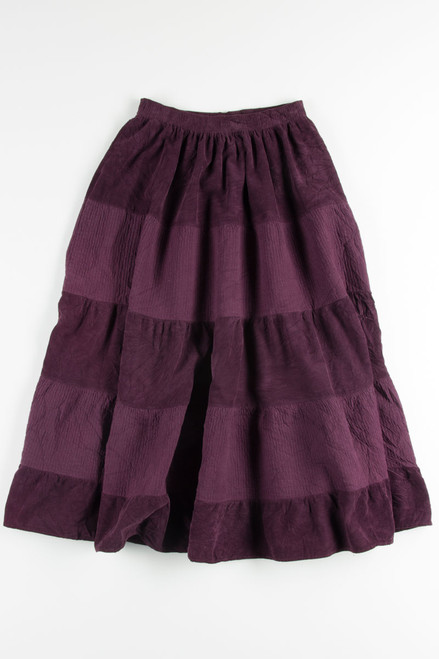 Purple Corduroy Hippy Skirt