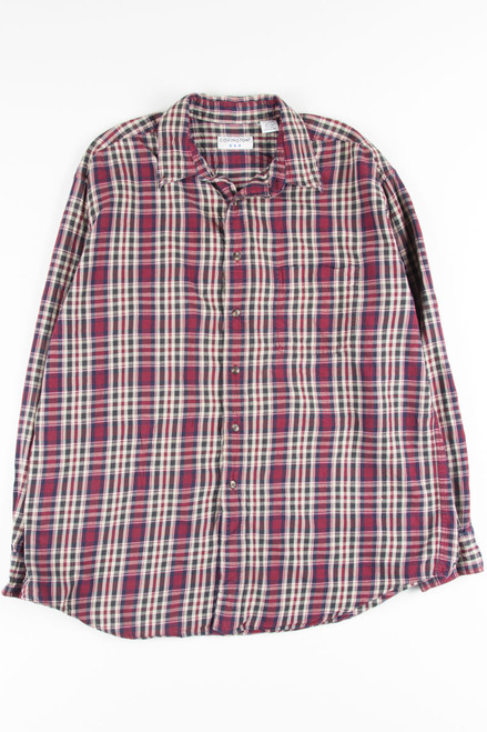 Burgundy Plaid Button Up Shirt