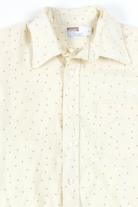 Beige Patterned Button Up Shirt