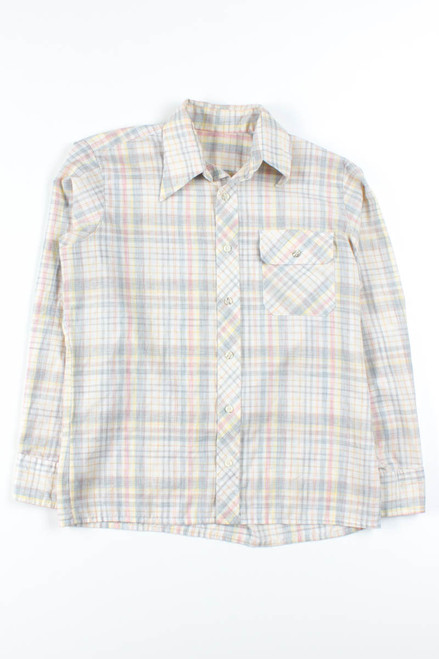 Faded Plaid Button Up Shirt