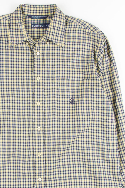 Navy & Yellow Nautica Plaid Button Up Shirt