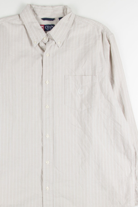 Beige Striped Chaps Button Up Shirt