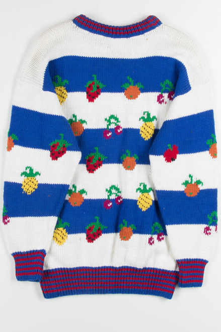 Vintage Striped Fruit Sweater