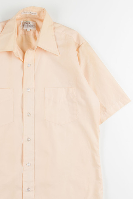 Peach Butterfly Collar Button Up Shirt