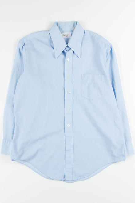 Light Blue Butterfly Collar Button Up Shirt 1