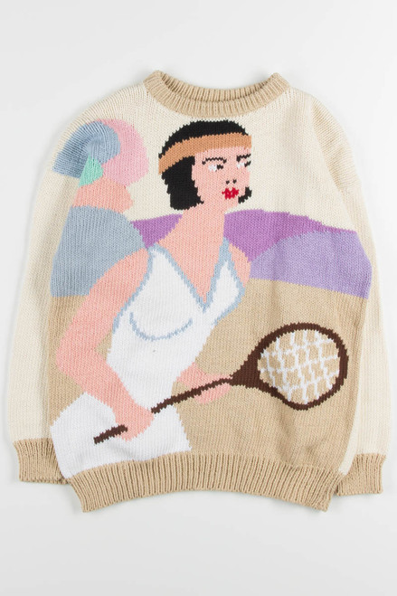 Vintage Tennis Player Sweater 5