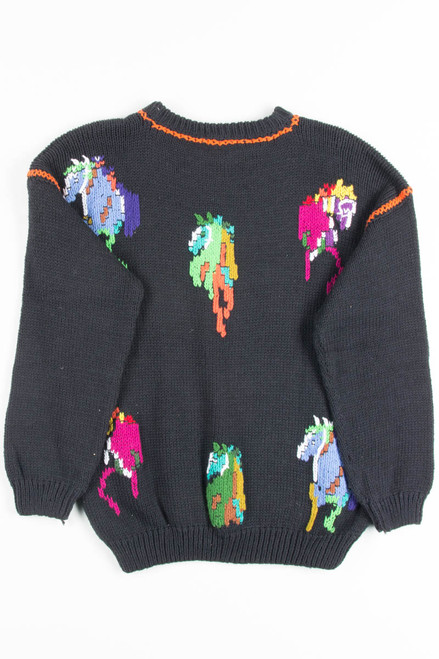 Vintage Rainbow Horses Sweater 1