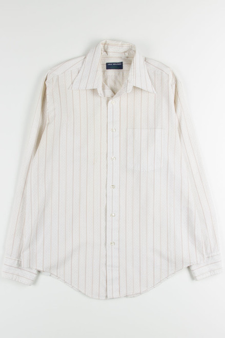 Beige & Rust Striped Button Up Shirt 1