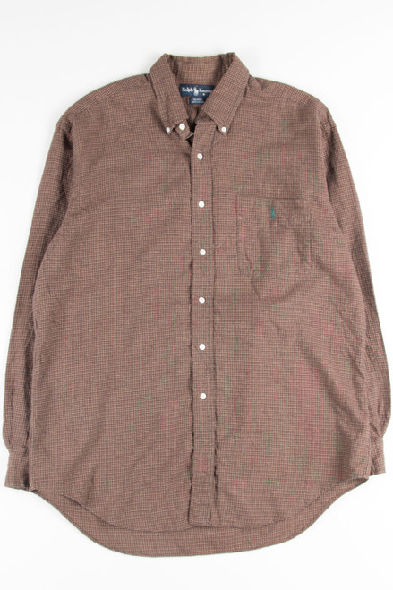 Brown Ralph Lauren Plaid Button Up Shirt