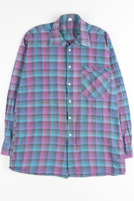 Purple & Teal Plaid Button Up Shirt