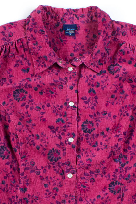 Magenta Floral Corduroy Shirt