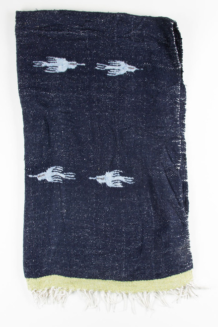 Navy Blue Bird Baja Blanket