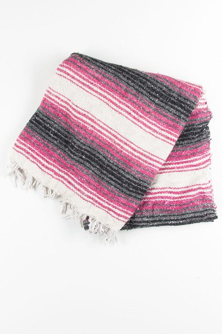 Pink & Charcoal Baja Blanket