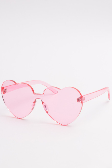 Clear Colored Hearts Sunglasses