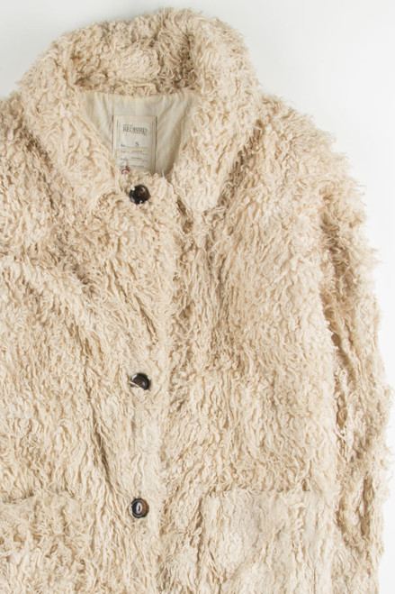 Cream Shag Faux Fur Coat