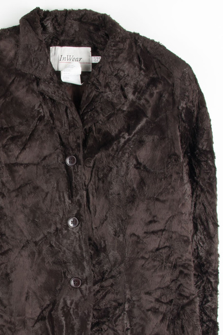 Brown Fur Suit Jacket