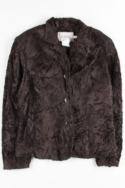 Brown Fur Suit Jacket