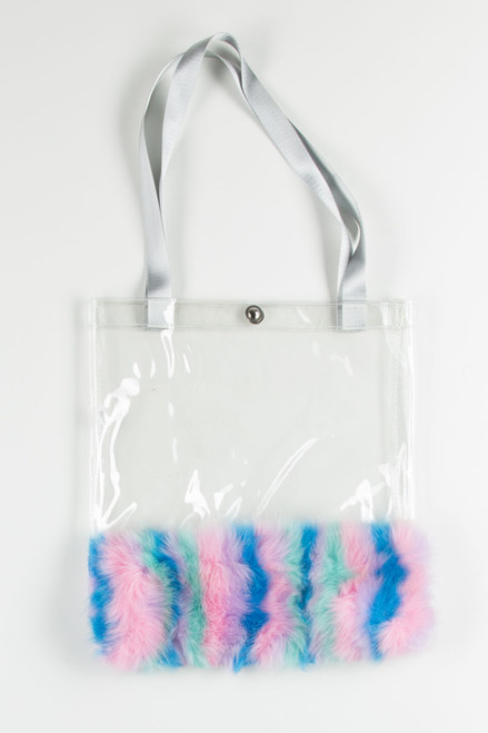 Clear Jelly Fur Bottom Tote