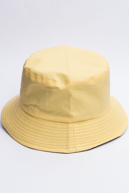 Yellow Pleather Bucket Hat