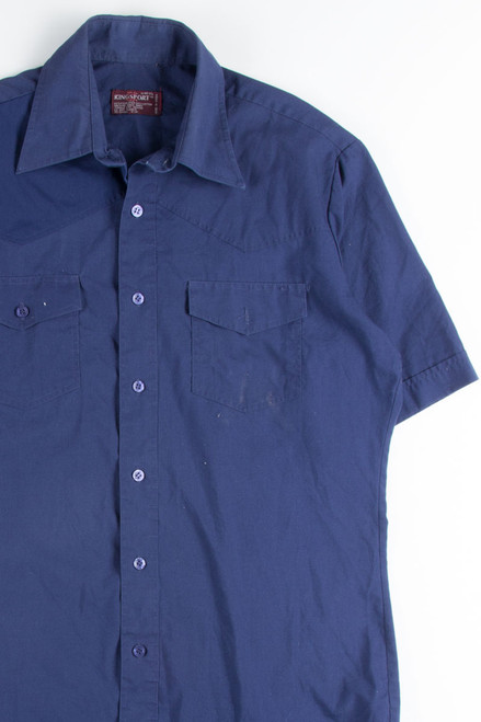 Blue Double Pocket Button Up Shirt