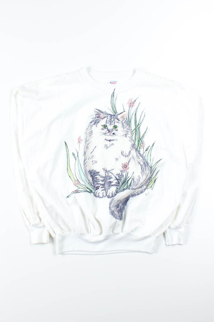Cat In The Grass Lightweight Sweatshirt