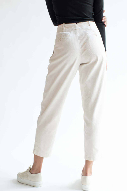 Cream High Waisted Corduroy Pants (sz. Petite 10)