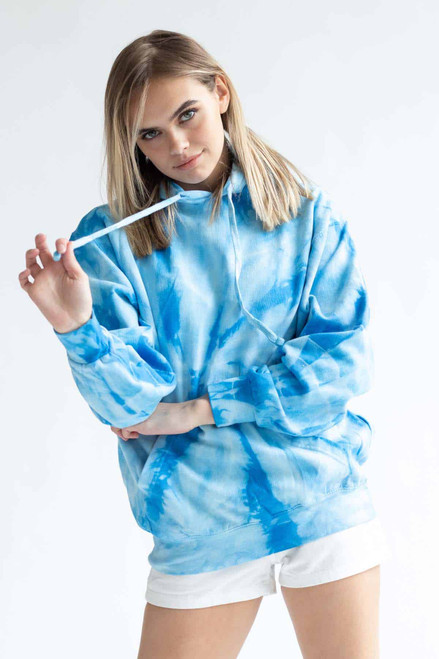 Baby Blue Tie Dye Hoodie 1