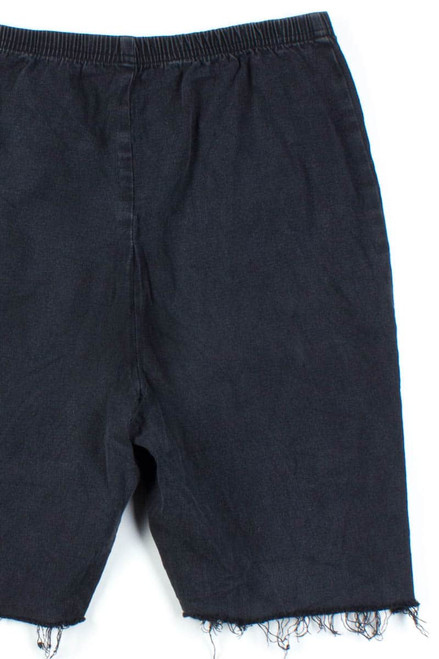 Black Elastic Cut Off Shorts (sz. L)