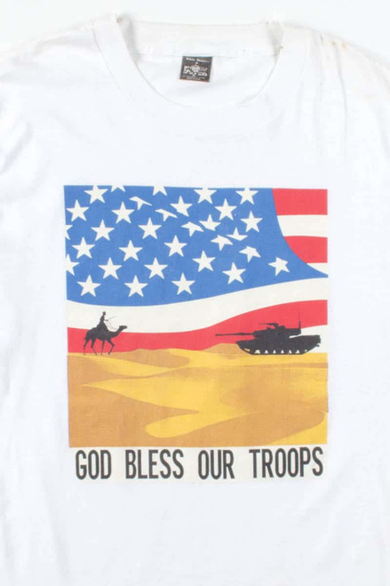 God Bless Our Troops Vintage T-Shirt