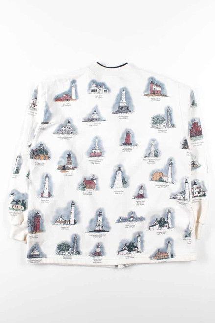 Great Lakes Lighthouses Button Up Sweatshirt