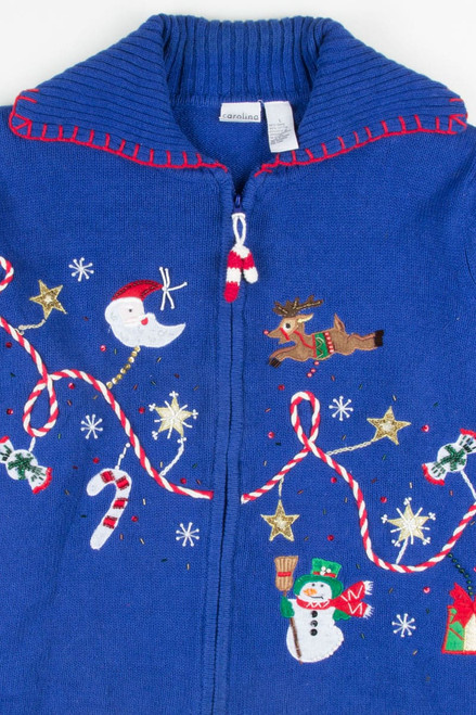 Blue Ugly Christmas Cardigan 52060