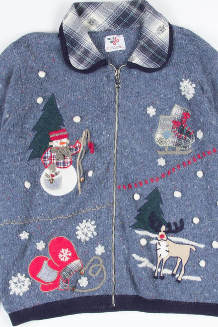 Blue Ugly Christmas Cardigan 52378