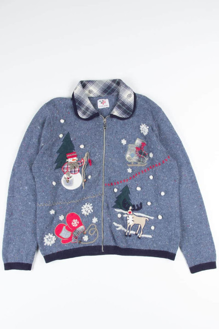 Blue Ugly Christmas Cardigan 52378