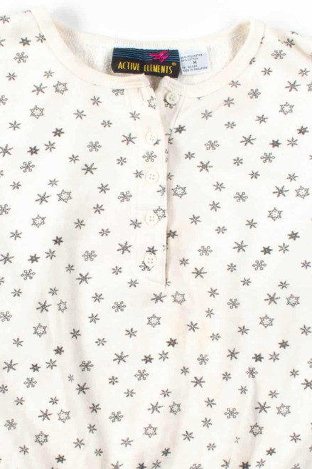 Snowflakes Henley Sweatshirt