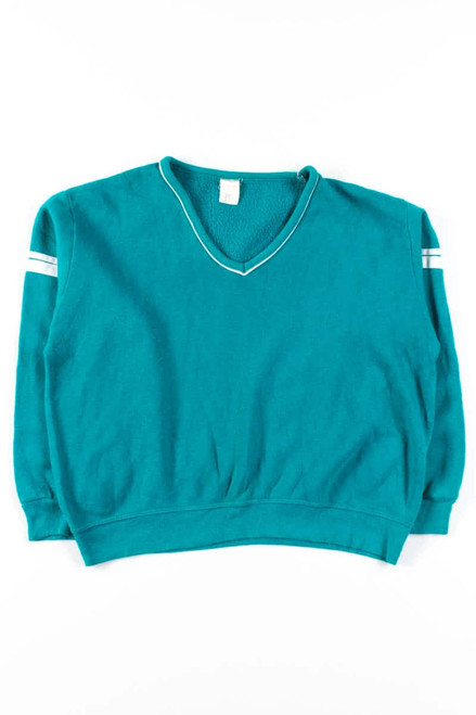 Teal V-Neck Vintage Sweatshirt