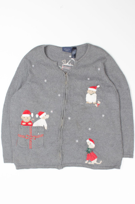 Gray Ugly Christmas Cardigan 52744