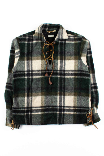 Olive Flannel Pullover Jacket
