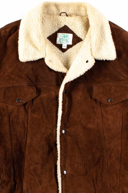 Brown Suede Sherpa Lined Jacket