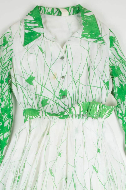 Vintage Green Grasses House Dress