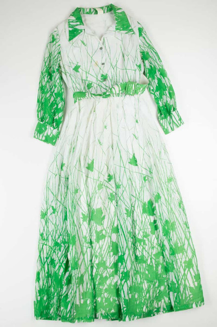 Vintage Green Grasses House Dress