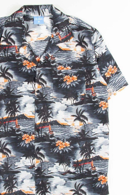 Black Ocean Sunset View Hawaiian Shirt