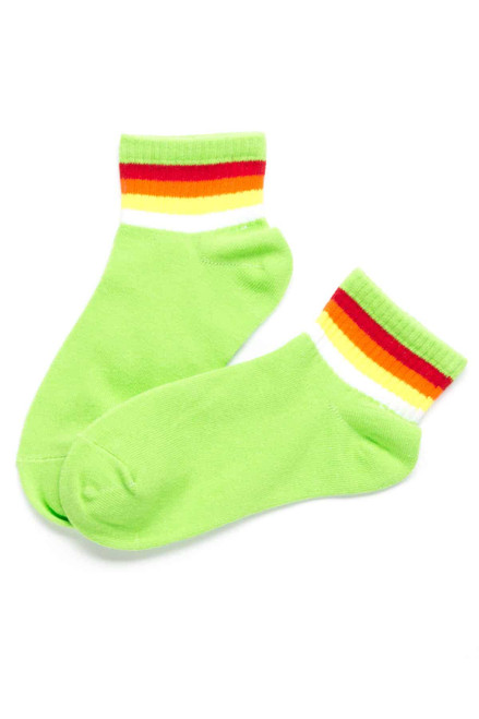 Rainbow Stripe Micro Sock Green