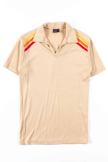 Tan 70s Vintage Polo Shirt