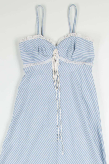 Blue Striped Summer Maxi Dress