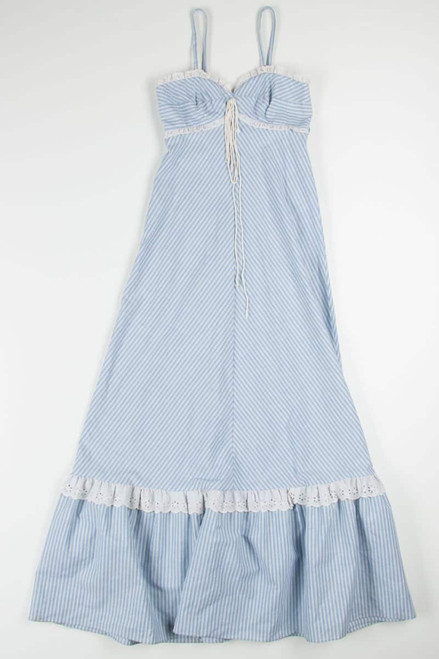 Blue Striped Summer Maxi Dress