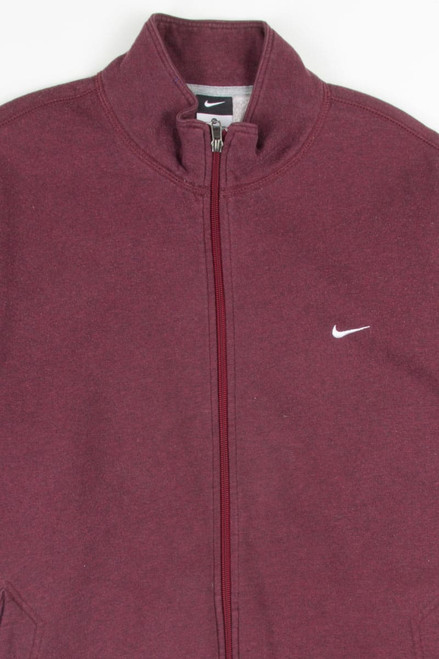 Burgundy Nike Zip Up Sweatshirt
